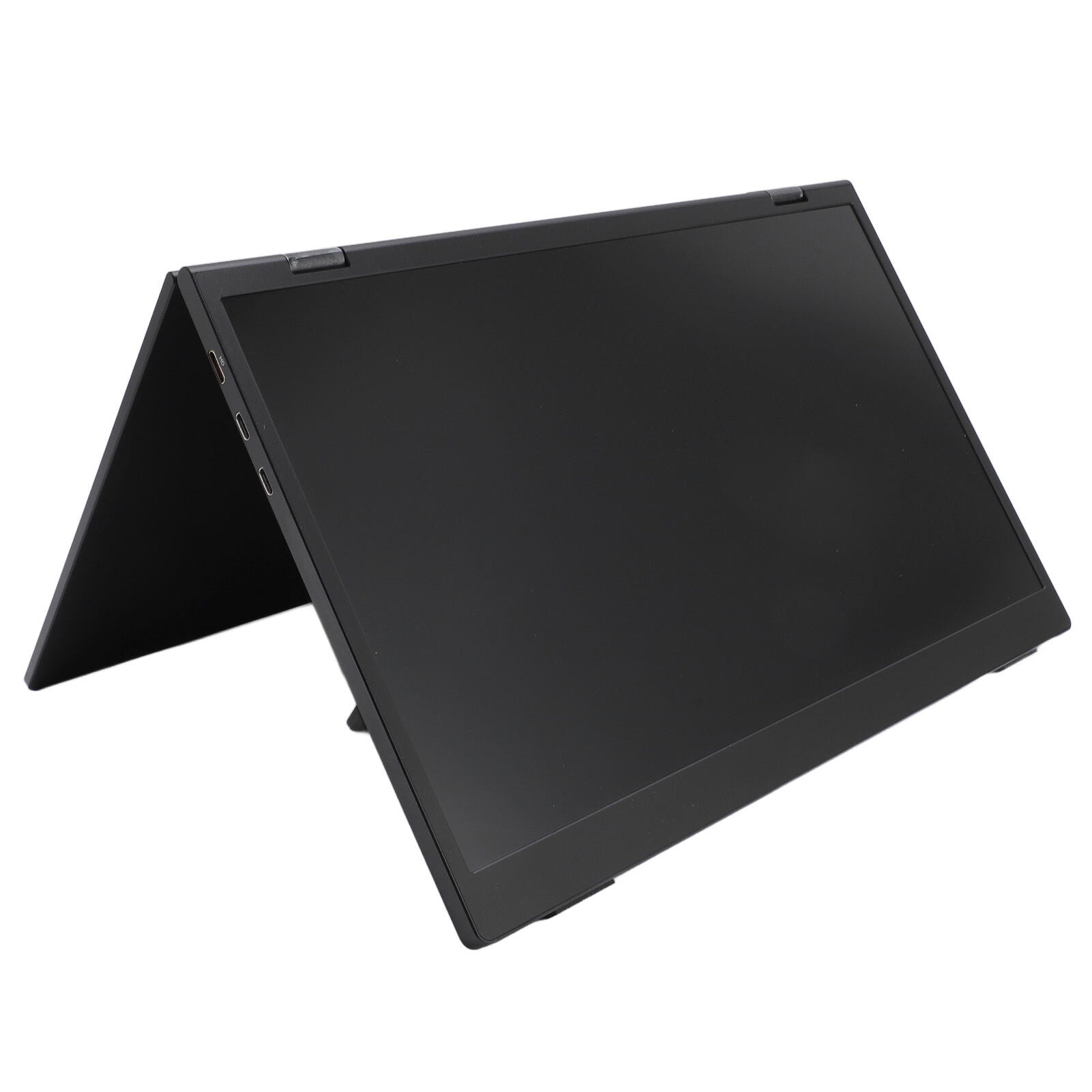 ZOOMEDIN 15.6" Dual/Single Screen FHD 1080p Portable Monitor with Built-in Stand, 360° Rotation, and USB-C Connectivity - Local Delivery