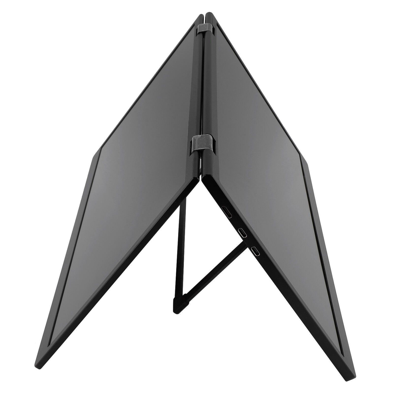 ZOOMEDIN 15.6" Dual/Single Screen FHD 1080p Portable Monitor with Built-in Stand, 360° Rotation, and USB-C Connectivity - Local Delivery