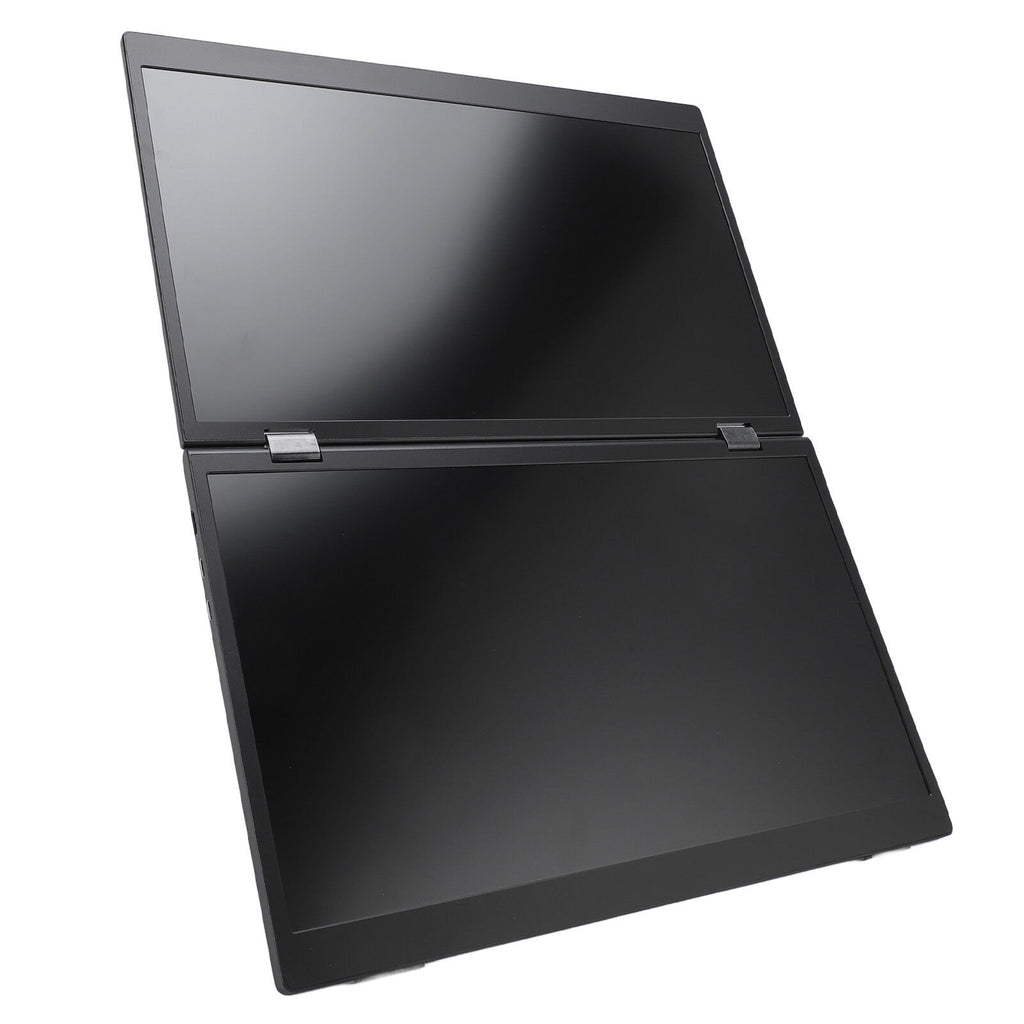 ZOOMEDIN 15.6" Dual/Single Screen FHD 1080p Portable Monitor with Built-in Stand, 360° Rotation, and USB-C Connectivity - Local Delivery