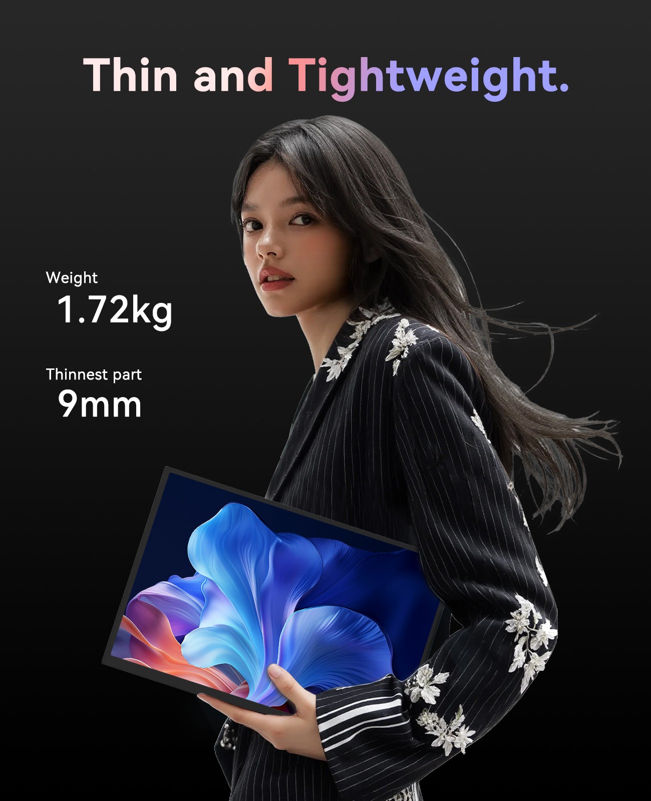 ZOOMEDIN 21.5 Inches 1080P FHD 100Hz Wireless Built-in Battery Portable Monitor Professional Level E-Sports And Designer Level Color Rendering Monitor for Laptop PS5/4 Xbox Switch Phone PC.