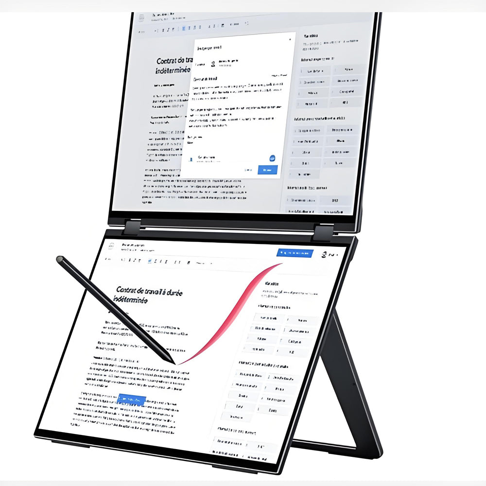 ZOOMEDIN 15.6" Dual/Single Screen FHD 1080p Portable Monitor with Built-in Stand, 360° Rotation, and USB-C Connectivity - Local Delivery